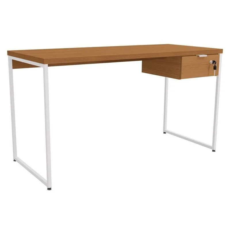 Mesa Escrivaninha 1 Gaveta 136 Cm Li003x005 Canela Branco Kpb