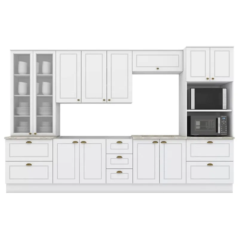 Cozinha Modulada 7 Pecas 343 Cm Ce172 Americana Henn Branco Calcare