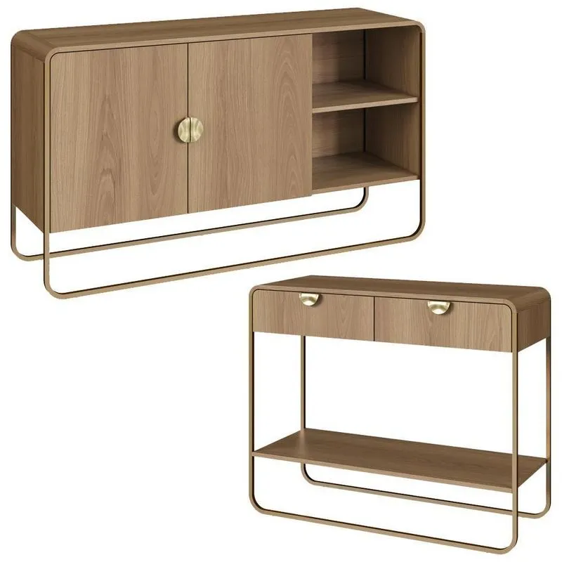 Balcao Buffet E Aparador 135 Cm Organica Artesano Hanover Dourado