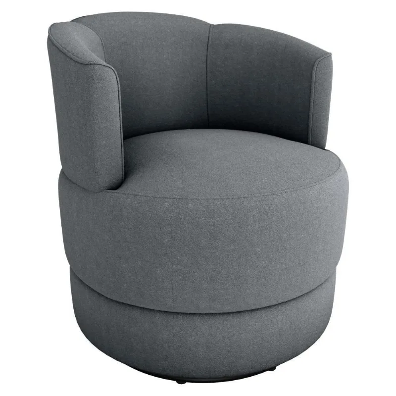 Poltrona Base Giratoria Marselha Boucle F497 Milani Store Cinza