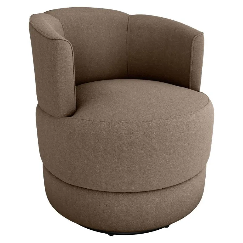 Poltrona Base Giratoria Marselha Boucle F498 Milani Store Marrom