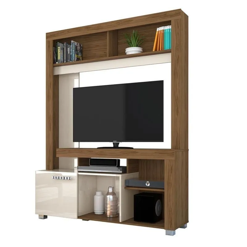 Estante Para Tv 50 Polegadas 1 Porta 136 Cm Flavia Madetec Naturale Off White