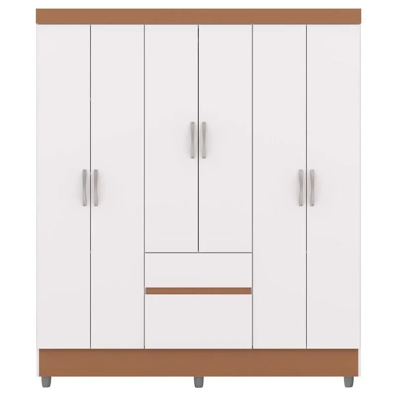Guarda Roupa Casal 6p 2g 153 Cm 10091 Branco Camarim Vlr Branco Camarim