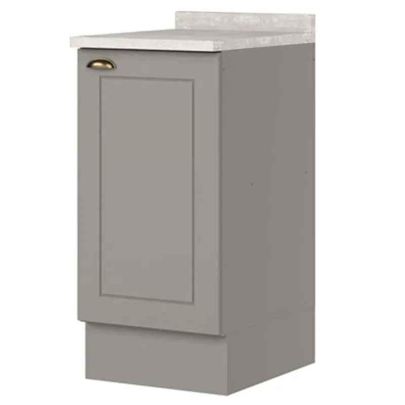 Balcao Com Tampo 1 Porta 40 Cm Americana Cinza Calcare Henn