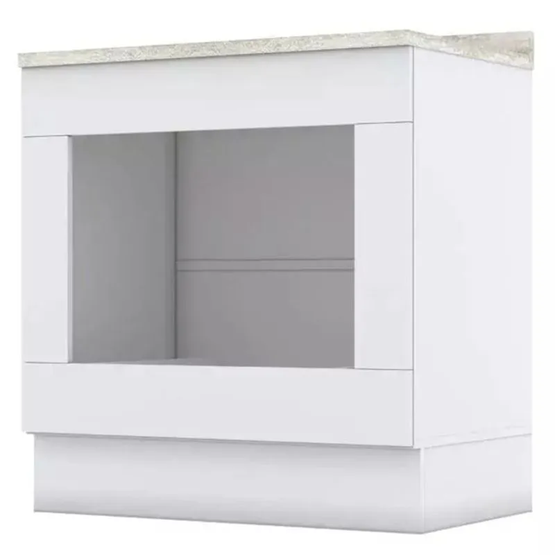 Balcao Forno Embutir Com Tampo 80 Cm Americana Branco Calcare Henn