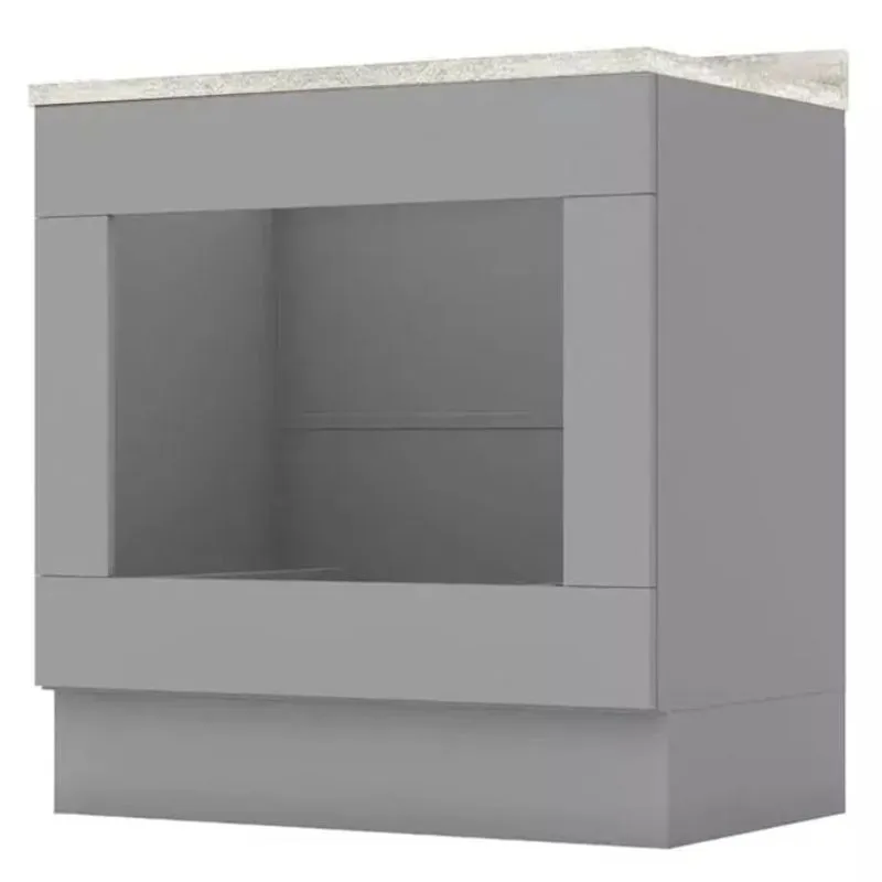 Balcao Forno Embutir Com Tampo 80 Cm Americana Cinza Calcare Henn