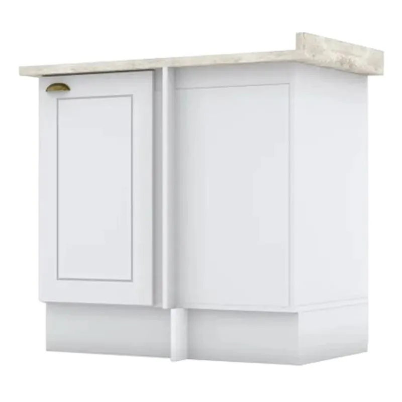 Balcao Canto Reto Com Tampo 84 Cm Americana Branco Calcare Henn
