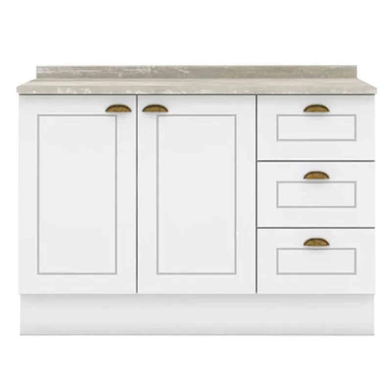 Balcao Pia Com Tampo 120 Cm C353 Americana Branco Calcare Henn Branco Calcare