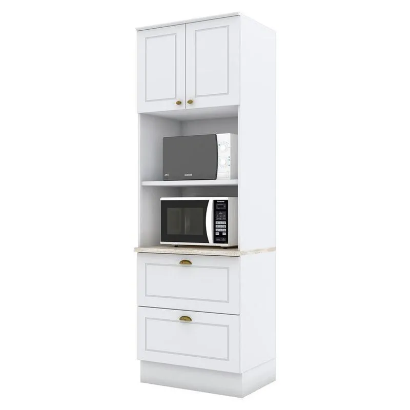 Torre Quente 2 Portas 2 Gav 72 Cm C351 Americana Branco Calcare Henn