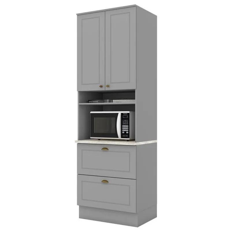 Torre Quente 2 Portas 2 Gav 72 Cm C350 Americana Cinza Calcare Henn