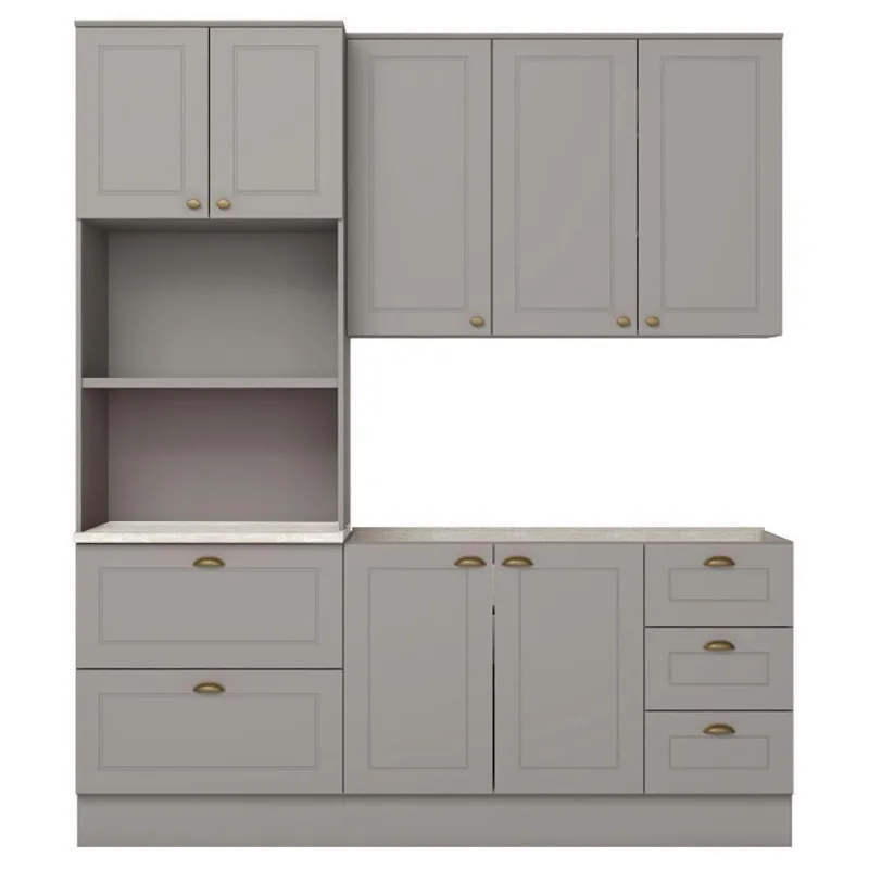 Cozinha Modulada 3 Pecas 120 Cm Ce759 Americana Cinza Calcare Henn