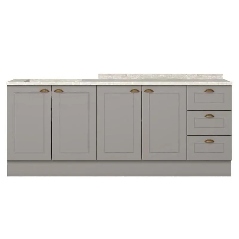 Balcao Tampo 120 Cm Balcao Cooktop 80 Cm Americana Cinza Calcare Henn