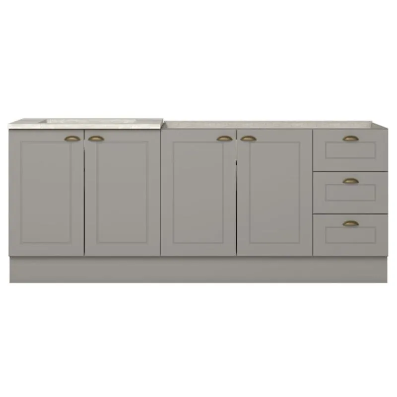 Balcao Pia 120 Cm Balcao Cooktop 80 Cm Americana Cinza Calcare Henn