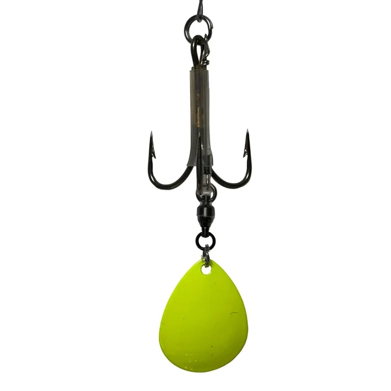 DW 7/0 Bladed Teaser Hook-#7 Colorado Blade Chartreuse