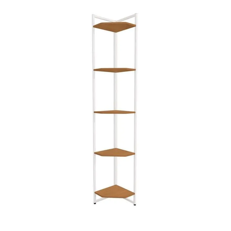 Estante De Canto 5 Prateleiras 202 Cm Li022 Canela Branco Kpb