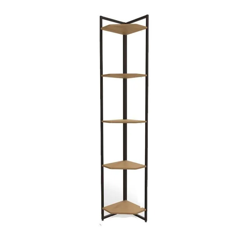 Estante De Canto 5 Prateleiras 202 Cm Li022 Freijo Preto Fosco Kpb