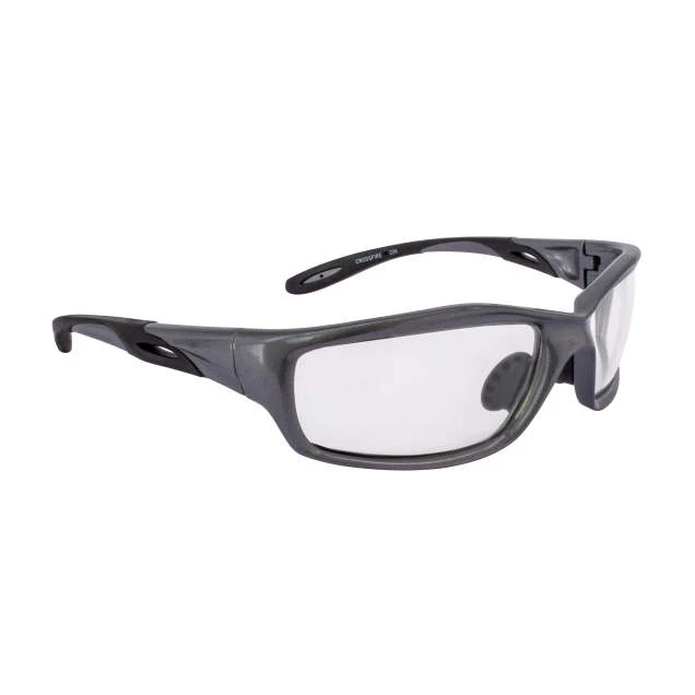 Crossfire Infinity Premium Safety Eyewear Shiny Pearl Gray Frame - Clear Lens