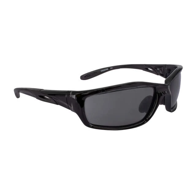 Crossfire Infinity Premium Safety Eyewear Crystal Black Frame - Smoke Lens