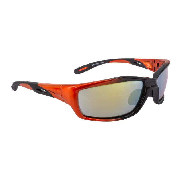 Crossfire Infinity Premium Safety Eyewear Orange/Black Frame - Gold Mirror Lens