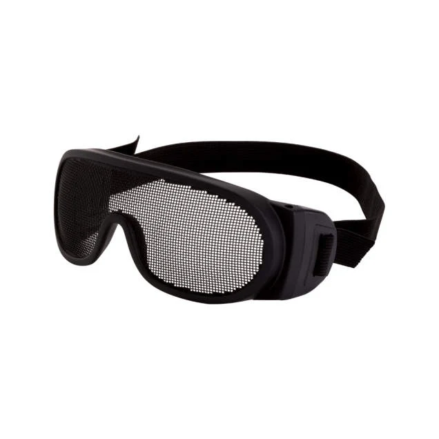 Crossfire Wire Mesh Over the Glass Safety Eyewear - Black Frame - Wire Mesh Lens Elastic Strap