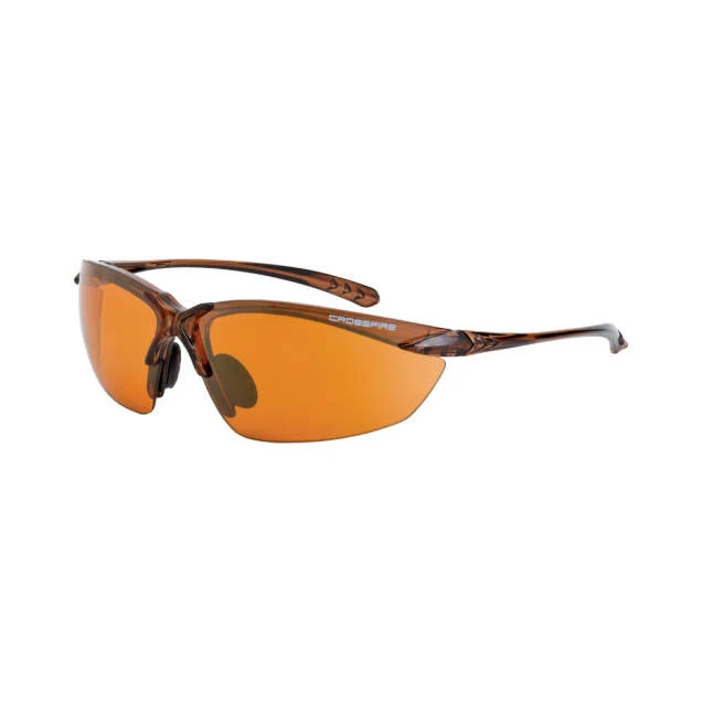 Crossfire Sniper Premium Safety Eyewear Crystal Brown Frame - HD Copper Lens