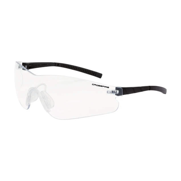 Crossfire Blade Performance Safety Eyewear - Black Frame Clear Anti-Fog