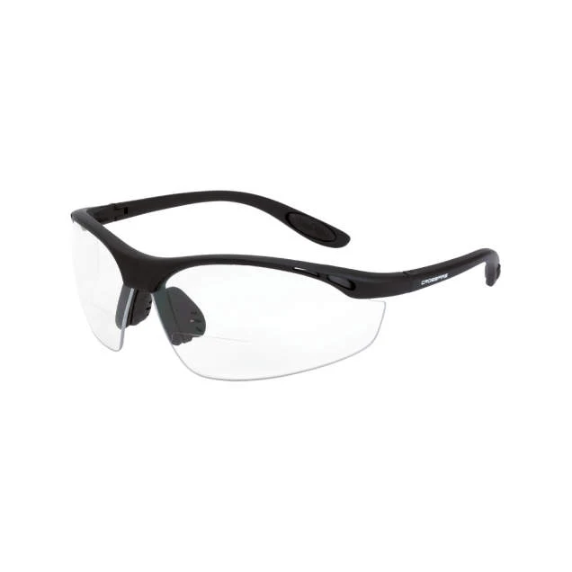 Crossfire Talon Magnifier Safety Eyewear Matte Black Frame - Clear Lens / 2.0