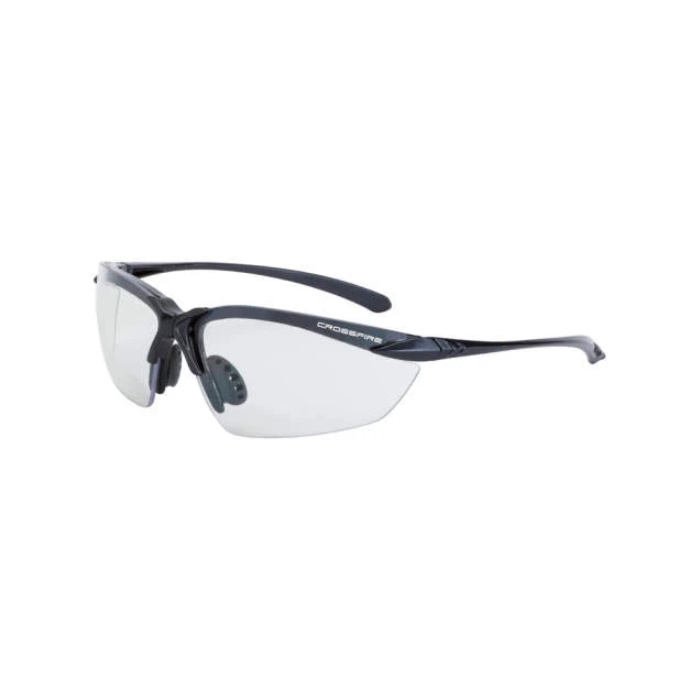 Crossfire Sniper Premium Safety Eyewear Shiny Pearl Gray Frame - Indoor/Outdoor Lens