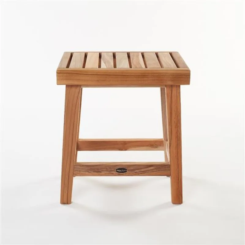 Gala 16-in Natural Teak Shower Bench with No Assembly Required and 350-lb Weight Capacity - Indoor/Outdoor Use