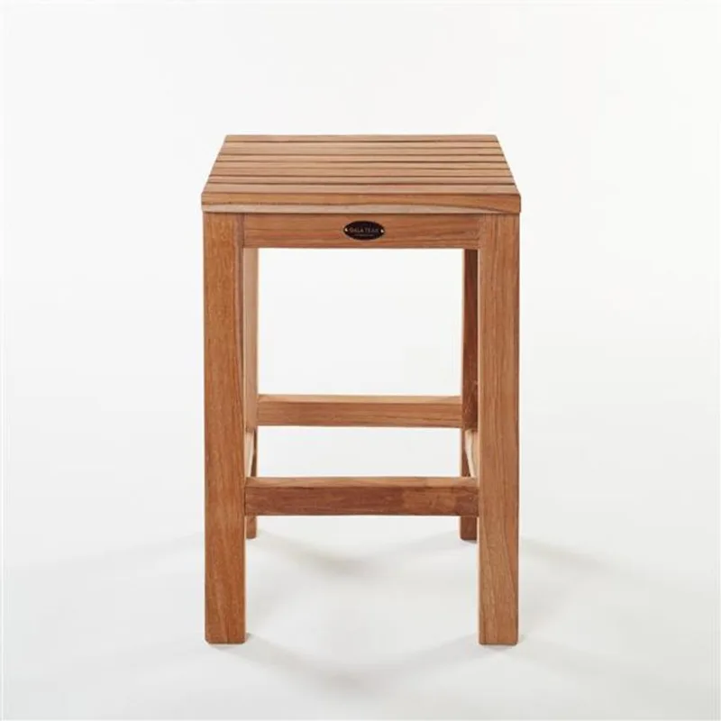 Gala Teak Shaving Footrest - 12-in - Teak - Natural Wood