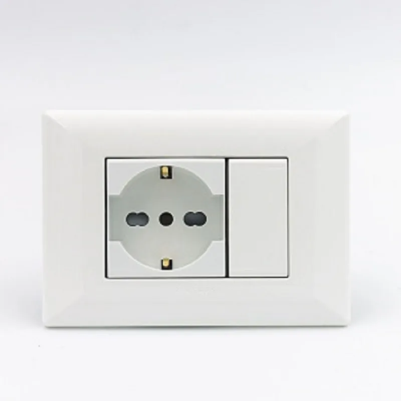 TOMACORRIENTE SCHUKO SIMPLE SINTHESI S22 PLACA BLANCA Y DADO BLANCO