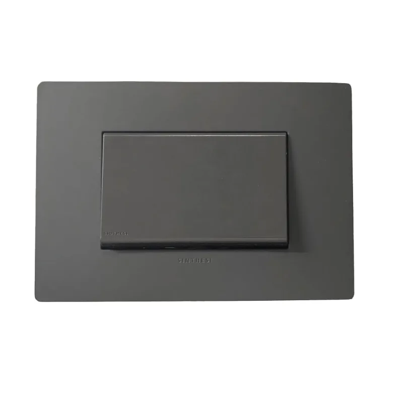 INTERRUPTOR CONMUTADOR DE 3 VIAS SIMPLE TECLON S33 PLACA CARBON Y DADOS S22 NOIR SINTHESI