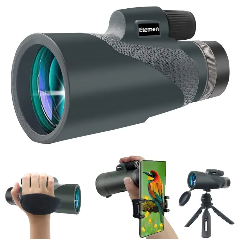 Telescópio Monocular Etemen 16x60 Hd De Alta Potência Com Suporte