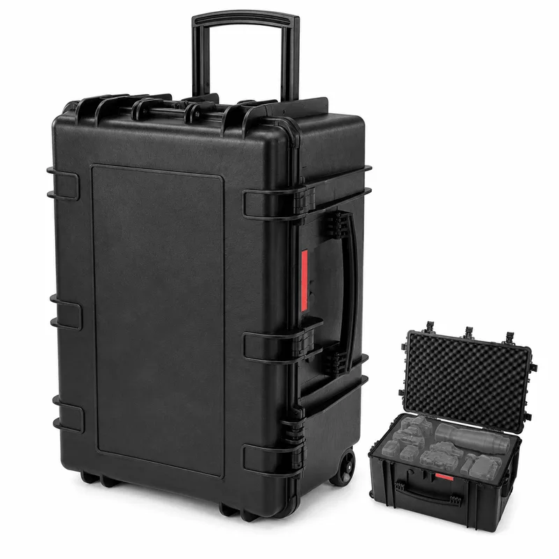Case Rígido Profissional 76x48x40cm com Espuma Modeladora e Rodas