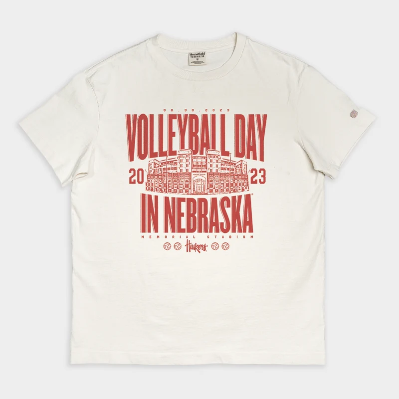 Nebraska Volleyball Day Memorial Stadium Vintage Heavyweight Tee XL / Cream
