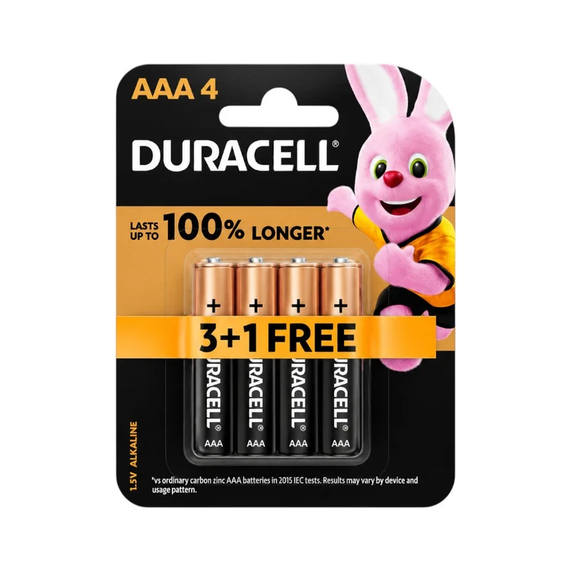 DURACELL AAA4 ALKALINE 1.5 V (3+1 FREE) PROMO PACK