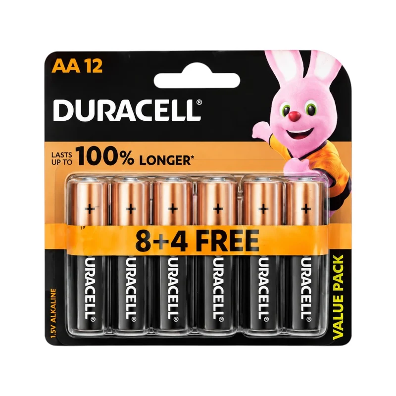 DURACELL AA12 ALKALINE 1.5 V (8+4 FREE) PROMO PACK