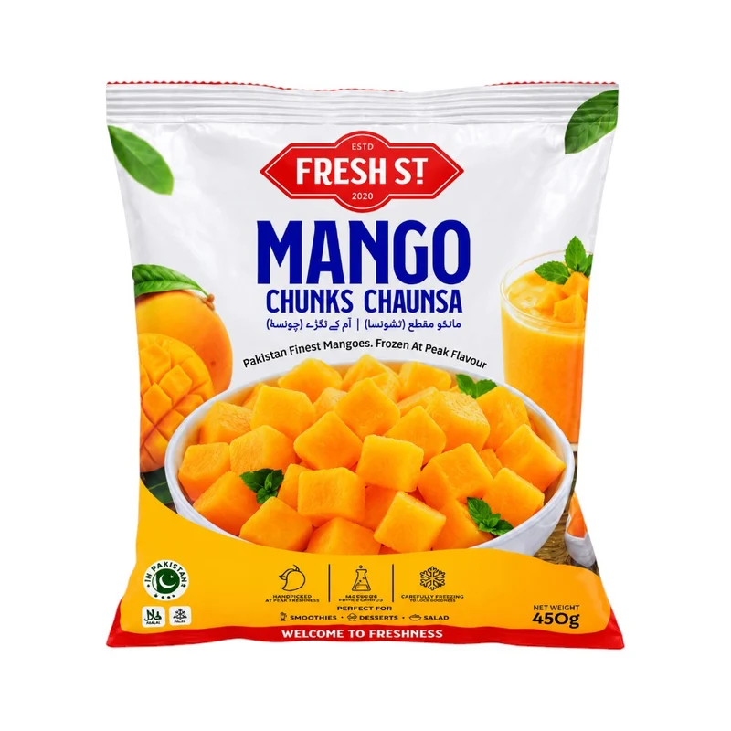 FRESH ST MANGO CUBES CHUNKS CHAUNSA 450 GM