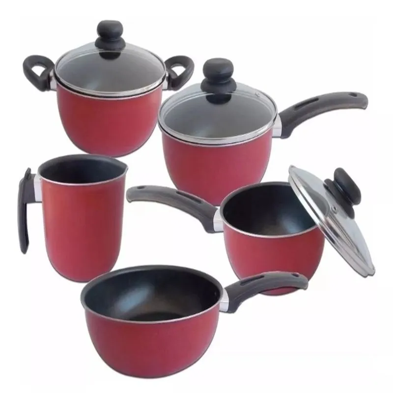 Conjunto 5 Peças De Panelas Antiaderente Prime Vermelha