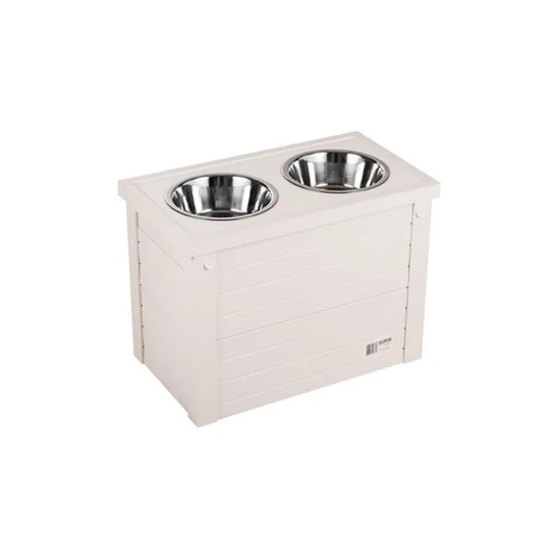 New Age Pet Stainless Steel Bowls with Antique White Raised Stand