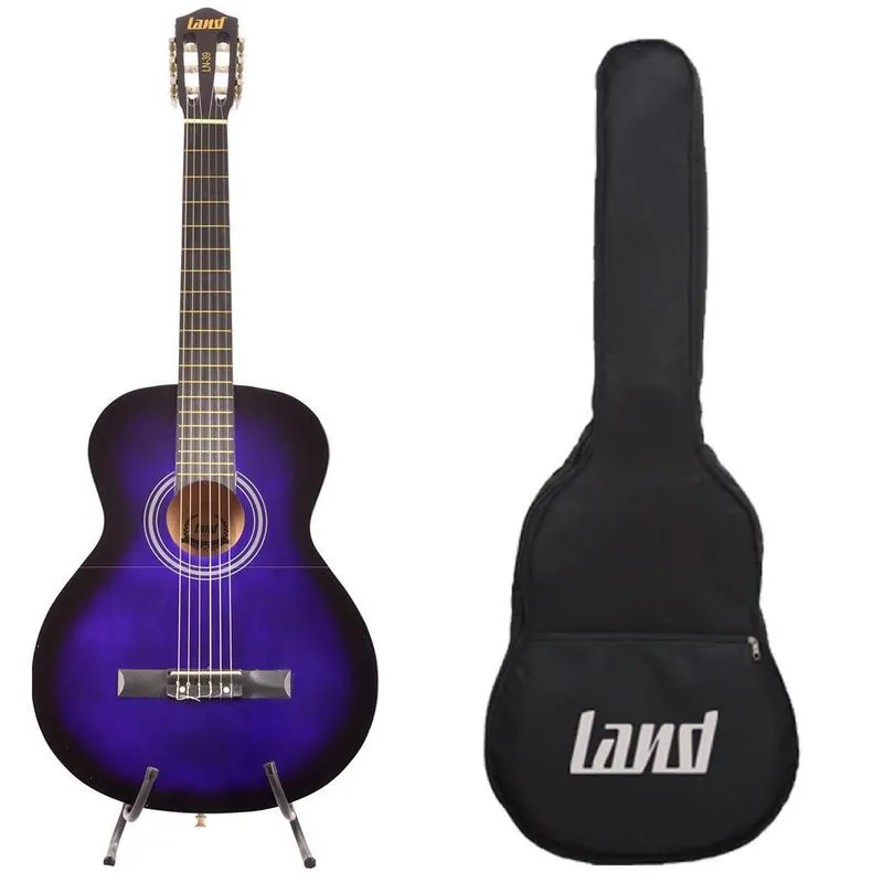 Kit Violão Land Acustico Nylon Roxo Ln-39 Pu+capa