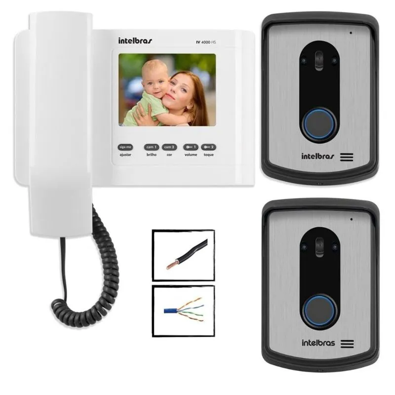 Kit Video Porteiro IV 4010 HS Intelbras 2 modulos externos