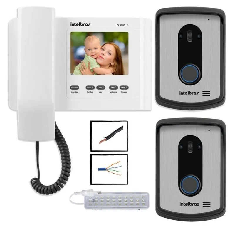 Kit Interfone camera IV 4010 HS Intelbras 2 modulos externos