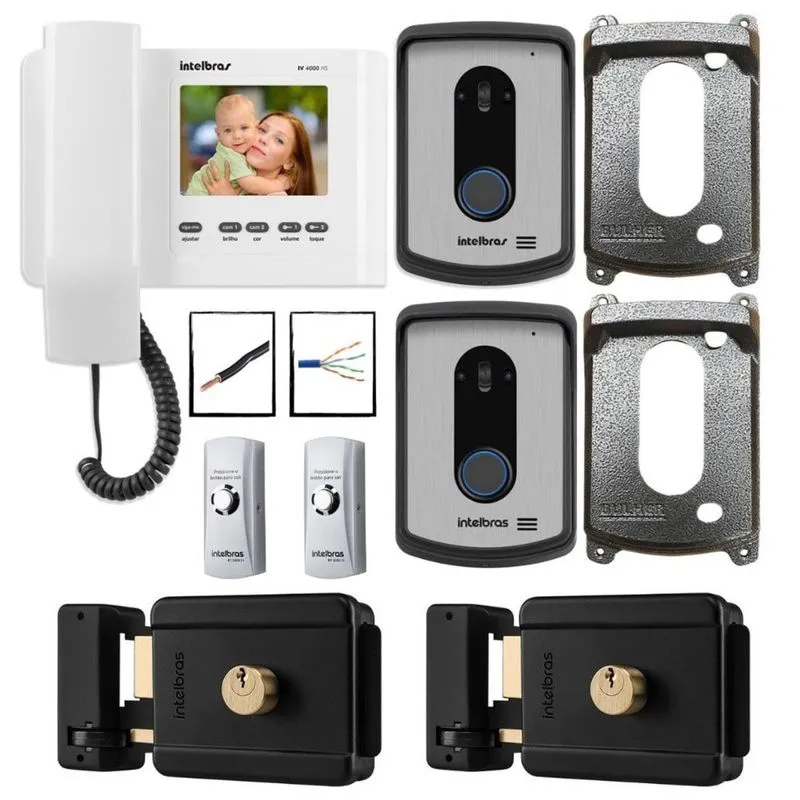 Kit Video Porteiro Intelbras para 2 entradas com 2 fechadura