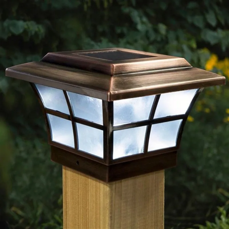 Classy Caps Prestige Solar Copper Plated 4-in x 4-in Post Cap