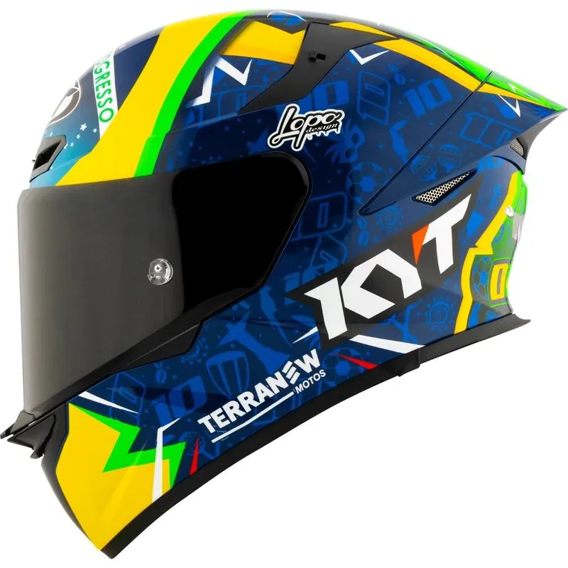 Capacete Kyt Tt Revo Diogo Moreira - Azul/amarelo