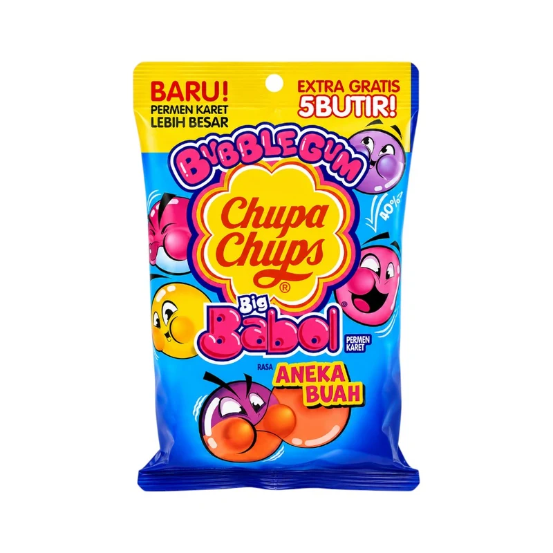 CHUPA CHUP BUBBLE GUM ANEKA BUAH 40 BUTIR 152 GM