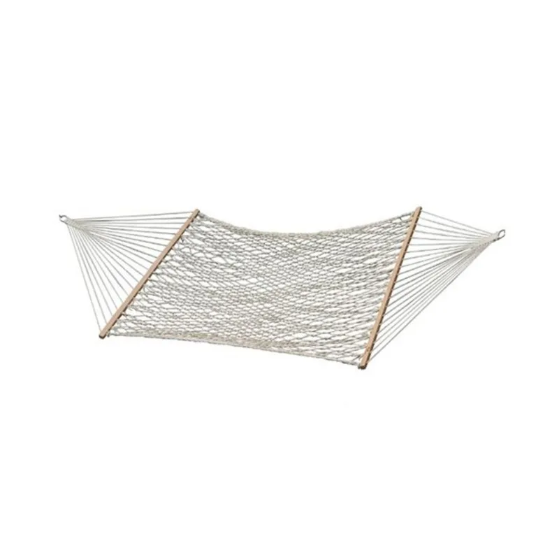 Vivere Double Cotton Rope Hammock, White, 12-ft