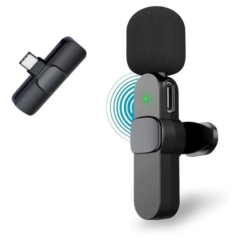 Microfone Lapela Sem Fio Bluetooth Android Usb Tipo Type C