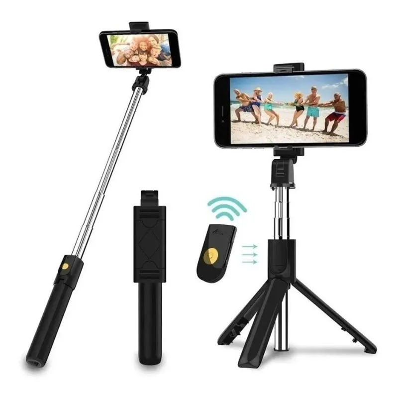 Bastão Selfie Tripé Controle Bluetooth Retrátil Para Celular